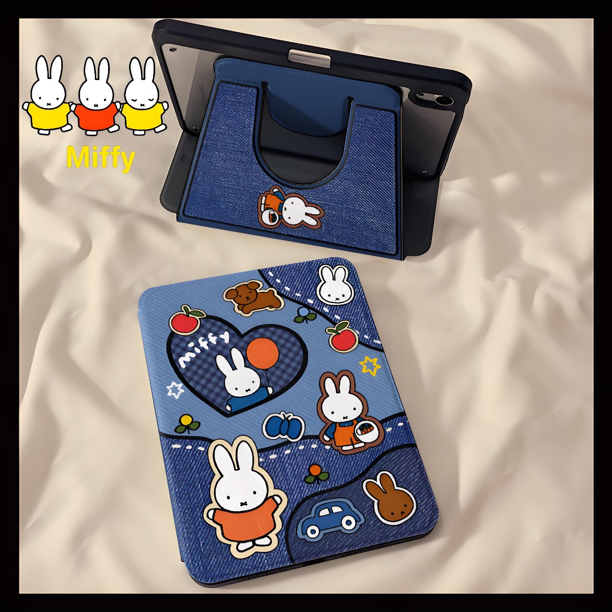 Fire Tablet Accessories - 귀여운 미피 토끼 태블릿 케이스 풍선